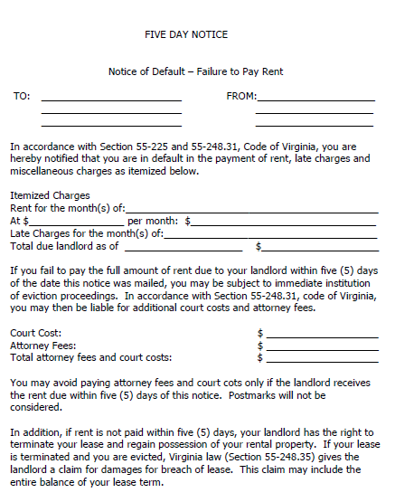 30 Day Eviction Notice  Real Estate Forms