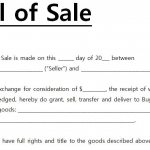 Sample Bill Of Sale