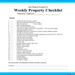 Weekly Property Checklist-Lease Options